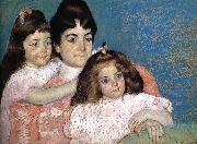Mary Cassatt The Lady and her two daughter painting